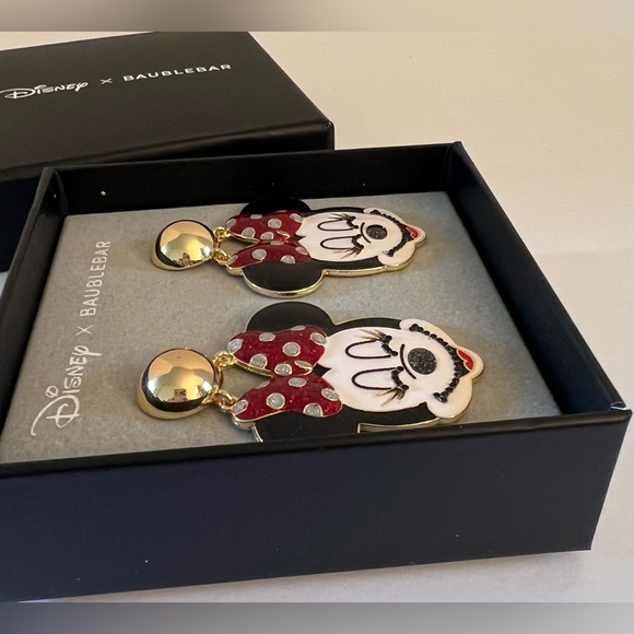 New Disney X Baublebar Statement Minnie Mouse Movable Dangle Earrings - Picture 10 of 16